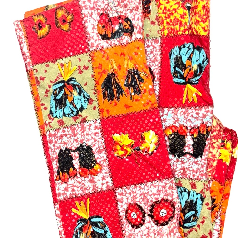 Sequin Patchwork Vintage Bell Bottoms - image 1